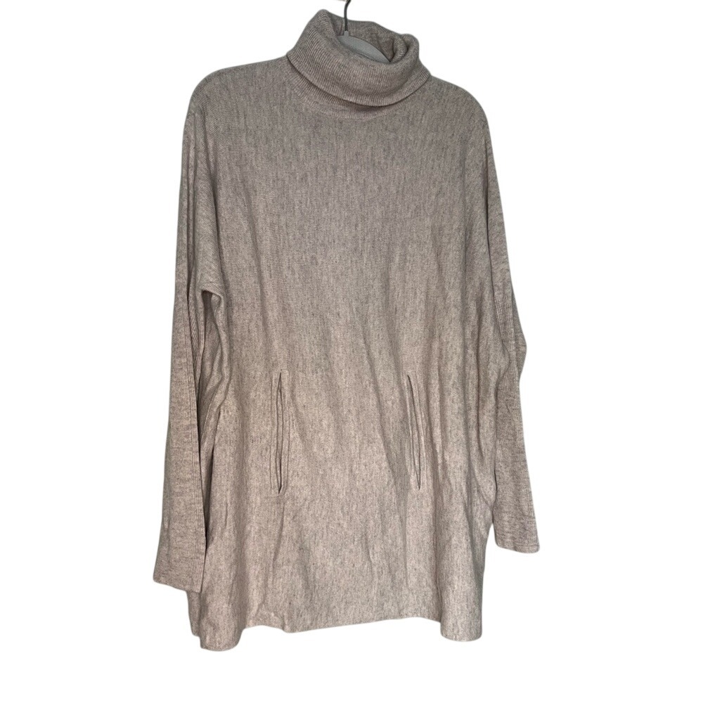 Garnet Hill cowl neck merino wool and cashmere sweater dress cozy soft mature